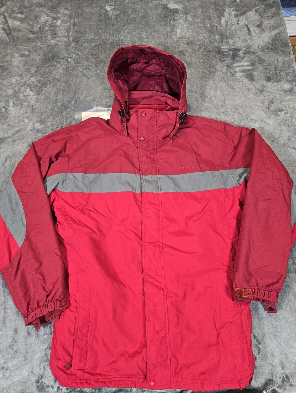 Vintage LL Bean 3 In 1 Winter/Rain Fleece Lined Jacket Size XL Tall Red